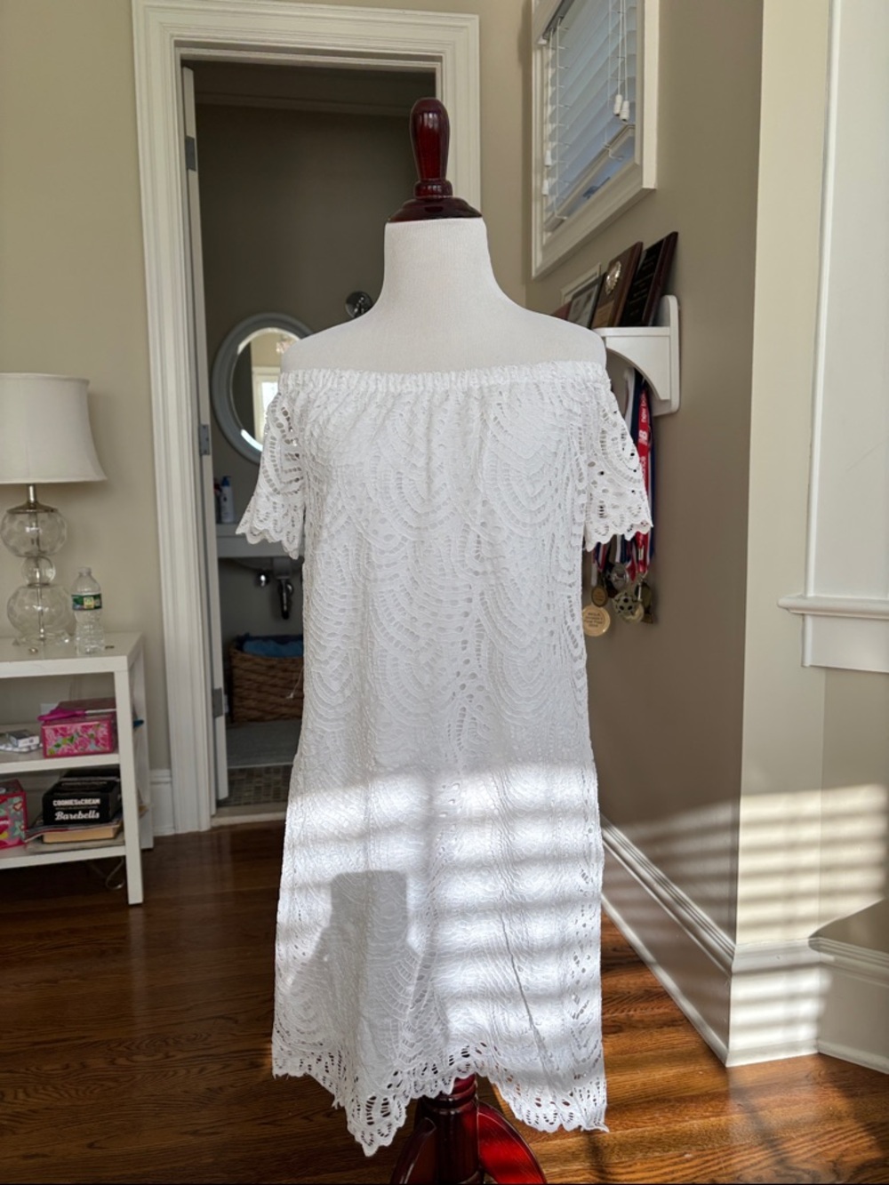 Lilly Pulitzer White Lace Off-Shoulder Mini Dress